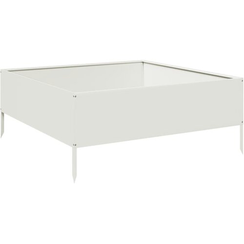  Povi&amp;scaron;ena vrtna gredica bijeli 100x100x25 cm od čelika Slike