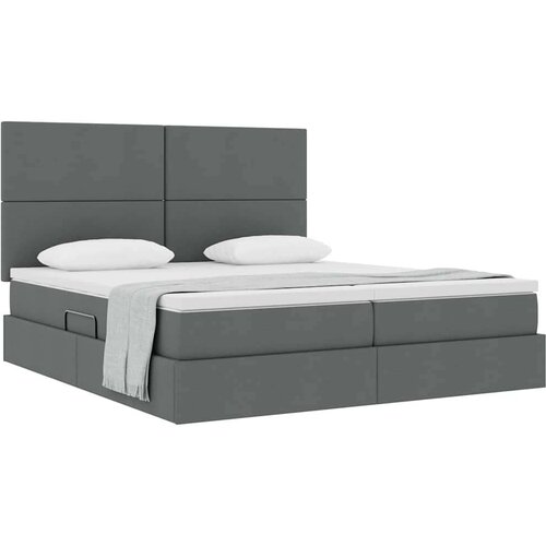  Krevet s od storage Tamno siva 180 x 200 cm Lažna koža Slike