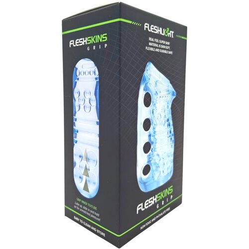 Fleshlight Fleshskins Grip Blue Ice - na obeh koncih odprt masturbator (moder) Slike