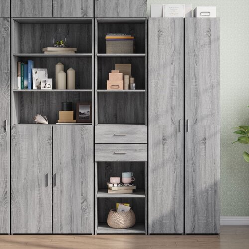 The Living Store Visoka omara siva sonoma 45x42,5x185 cm inženirski les - Visoka Omara, (21435586) Slike