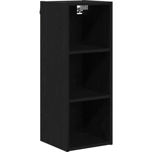 VidaXL viseći ormarić s policom riga crni hrast 30 x 29,5 x 80 cm Slike