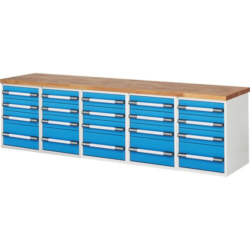 eurokraft pro delovna miza, modularni sistem serije 7, 20 predalov, šxg 3000 x 700 mm Cene