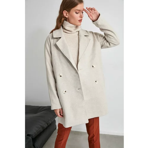 Trendyol Stone Buttoned Oversize Stamp Coat