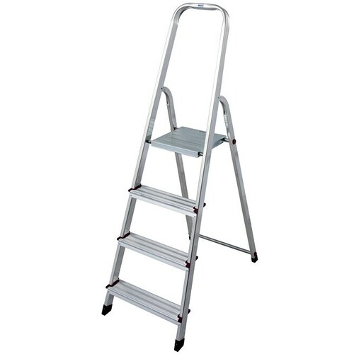 Krause Corda Stojeće ljestve s gazištem (Radna visina: 2,8 m, Broj stuba: 4 stepenice, Dubina gazišta: 80 mm, Aluminij) Cijene