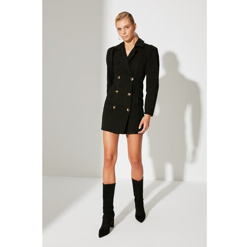 Trendyol Black Buttoned Jacket Dress Slike