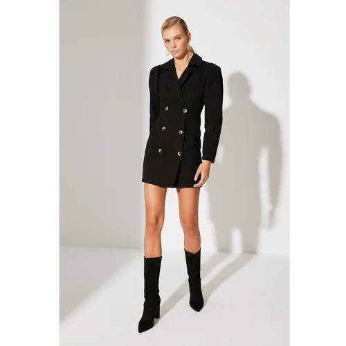 Trendyol Black Buttoned Jacket Dress