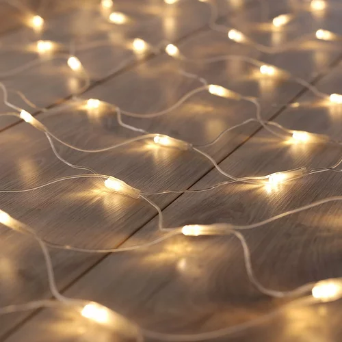 DecoKing Transparentna LED svetlobna veriga Web, 200 luči, dolžina 2 m