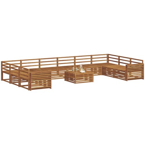  Setovi sofa 11 kom. Prirodna Čvrsto drvo akacije 483 x 251,5 x 73 cm Slike