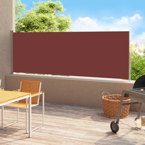 vidaXL Uvlačiva bočna tenda za terasu 200 x 500 cm smeđa