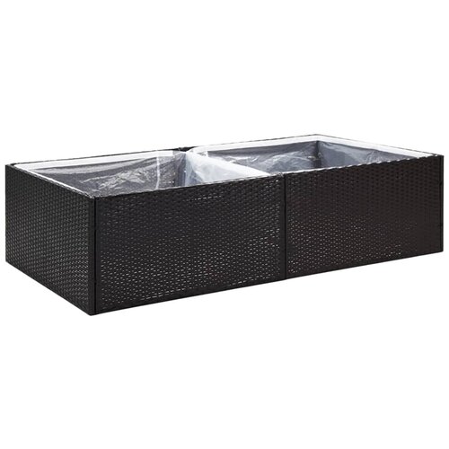 Maison Chic Vrtno cvetlično korito - Cvetlični Lonec črno 157x80x40 cm poli ratan, (21790387) Cene