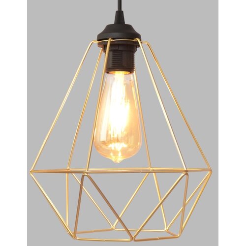  Luster na sajli KARO 1xE27/15W/230V zlatna/crna Slike