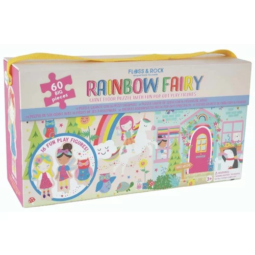 Floss&Rock® sestavljanka giant floor puzzle z igralnimi figuricami rainbow fairy (60 kosov)