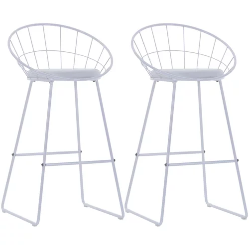 vidaXL barske stolice od umjetne kože 2 kom bijele