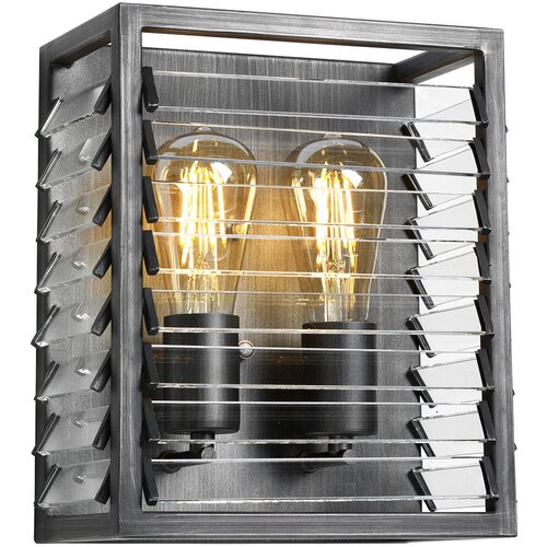 Elstead Lighting Louvre Stenska svetilka z 2 lučema, barvana v bronasti barvi, (22099417) Slike