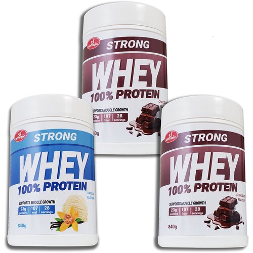 Olympic Strong Whey protein 840g Vanila, Čokolada, Čokolada, 3 komada Cene