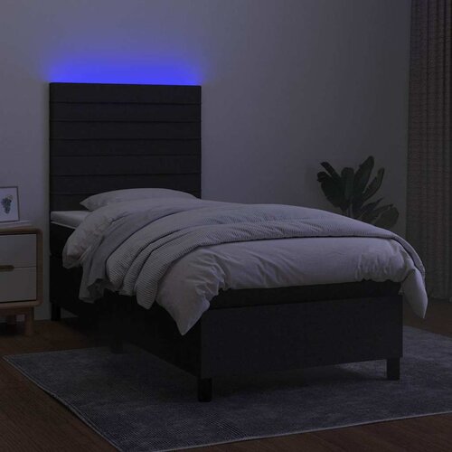  box spring s madracem LED crni 90x200 cm od tkanine Slike
