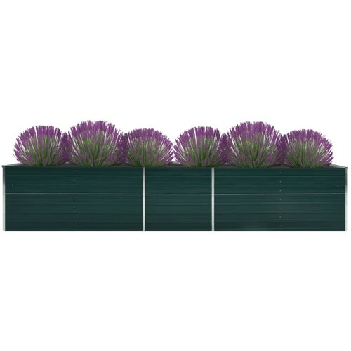 VidaXL Povi&amp;scaron;ena vrtna gredica od pocinčanog čelika 400x80x45 cm zelena Slike