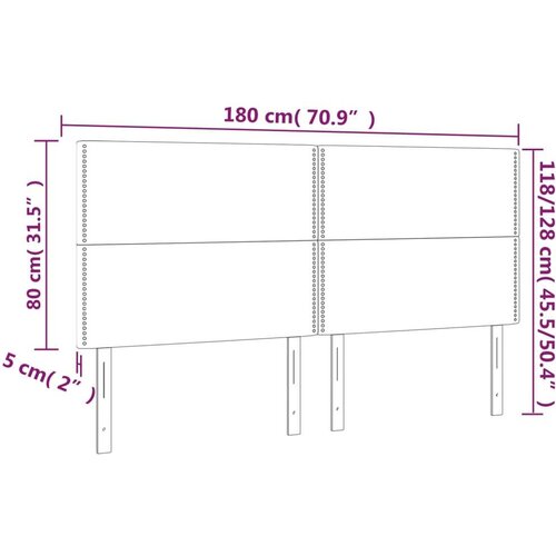  Uzglavlje svjetlosivo 180x5x118/128 cm od tkanine Slike