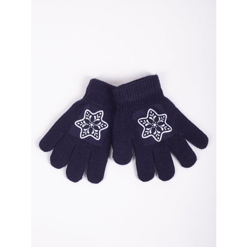 Yoclub Kids's Girls' Five-Finger Gloves With Reflector RED-0237G-AA50-008 Navy Blue Cijene