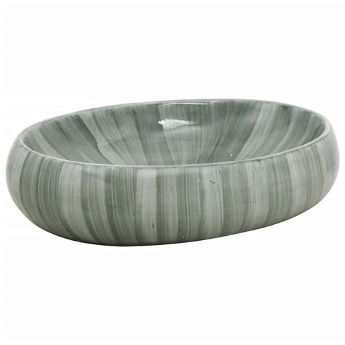 Maison Chic Umivalnik - Kopalna umivalnik Nadpultni zelen ovalen 59x40x15 cm keramika, (21684606) Cene