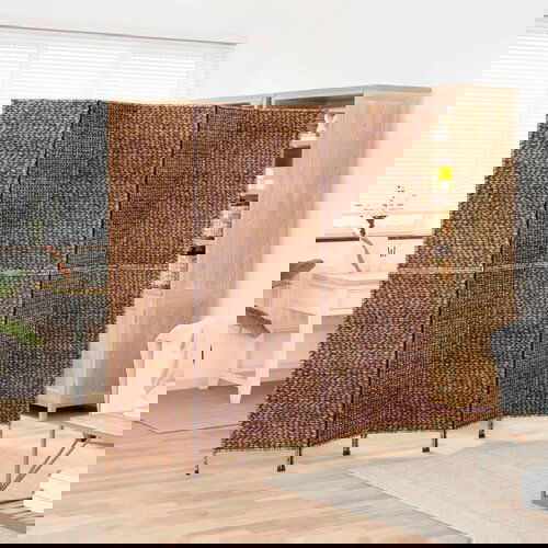 vidaXL Sobna pregrada s 5 panela smeđa 205 x 180 cm od vodenog zumbula Cijene