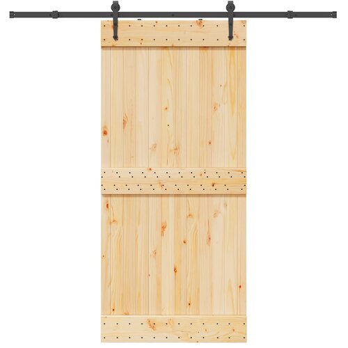 vidaXL Drsna vrata s kompletom vodil 95x210 cm trdna borovina Cene