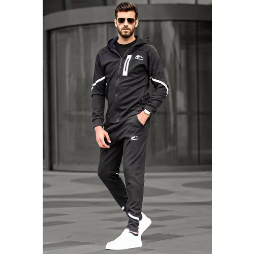 Madmext Black Men's Tracksuit Set with a Hoodie 6813