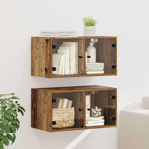  Zidni ormari 2 pcs Staro drvo 68 x 37 x 35 cm Konstruirano drvo Cijene