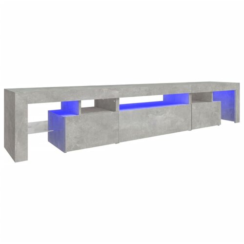 Maison Chic TV omarica - TV stojalo - Televizijska omarica z LED lučkami betonsko siva 215x36,5x40 cm, (21700239) Slike