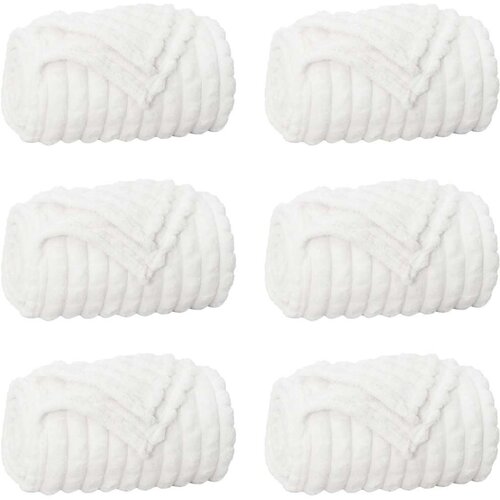  Pokrivači za bacanje 6 pcs Bijelo 240 x 220 cm Runo Slike