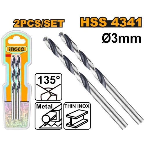  Svrdlo HSS 2mm - 2kom set DBT1200024 INGCO DIN 338 Cene