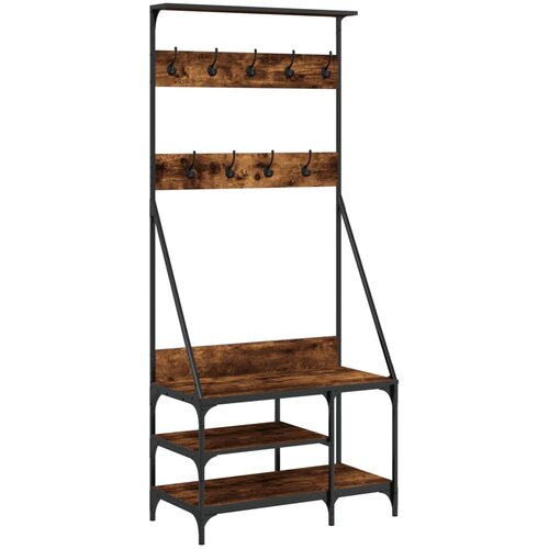 VidaXL Regal za oblačila s prostorom za čevlje dim. hrast 80x40x184 cm, (21025242) Slike