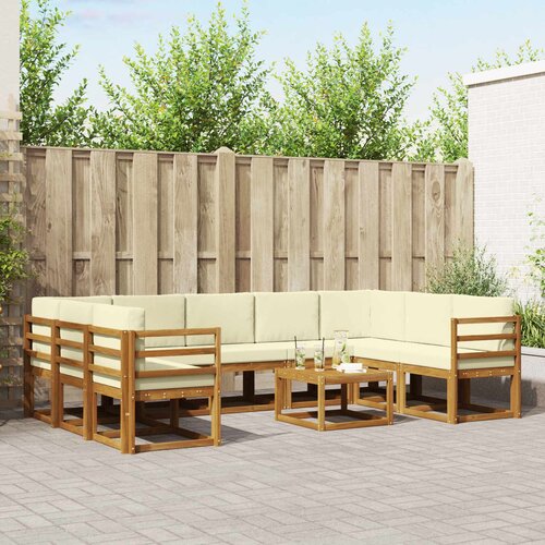  Set vanjskih sofa s jastukom 10 pcs Prirodna i krem Cijene