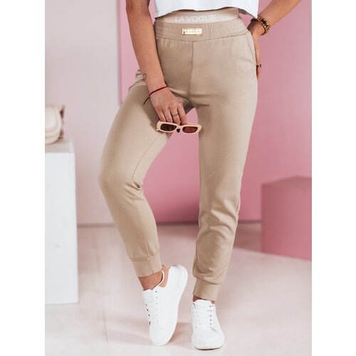 DStreet Spodnie dresowe damskie slim fit LA VOGUE beżowe Cijene
