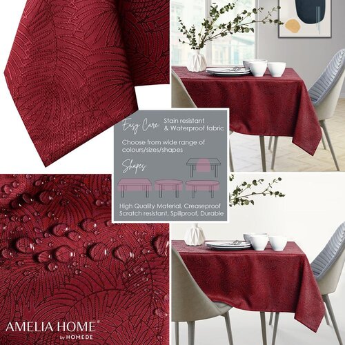 AmeliaHome Stolnjak Gaia 150x300 cm, bordo Slike