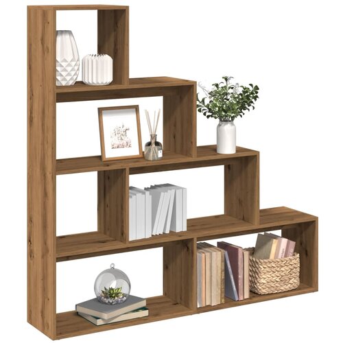  Pregrada/regal za knjige 4 razina hrast 143,5x29x143,5cm drveni Cijene