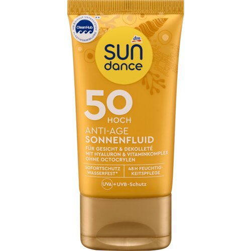 sundance ANTI-AGE fluid za zaštitu od sunca za lice i dekolte, SPF 50 50 ml Cene