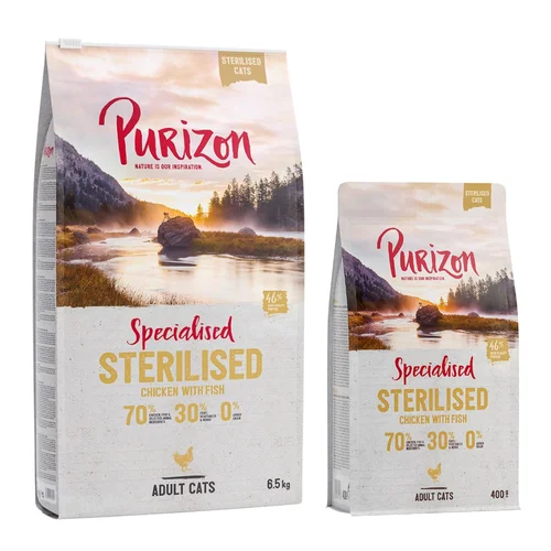 Purizon 6,5 kg + 2 x 400 g gratis! - Sterilised Adult piletina i riba