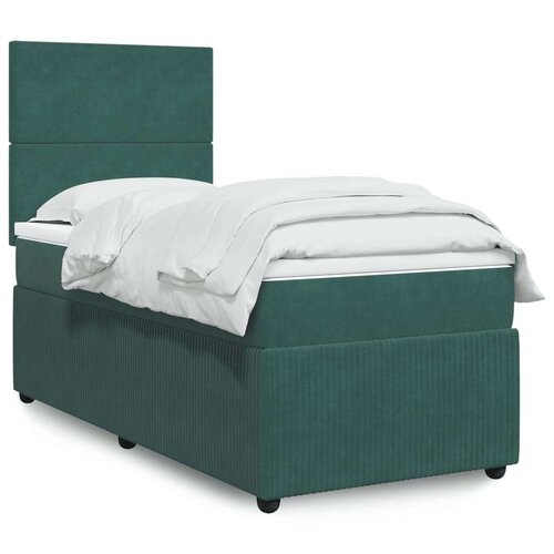 Box spring krevet s madracem tamnozeleni 90x200 cm bar&amp;scaron;unasti Slike