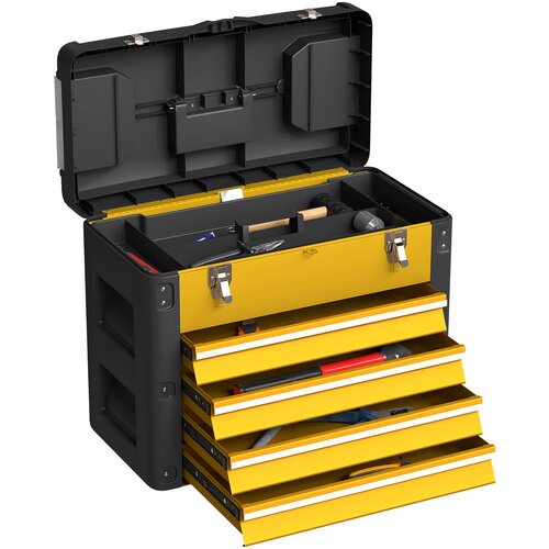 HOMCOM kovček za orodje jeklo, plastika 49,7D x 25,3&Scaron; x 40,7V cm rumeno, (5000242442) Cene