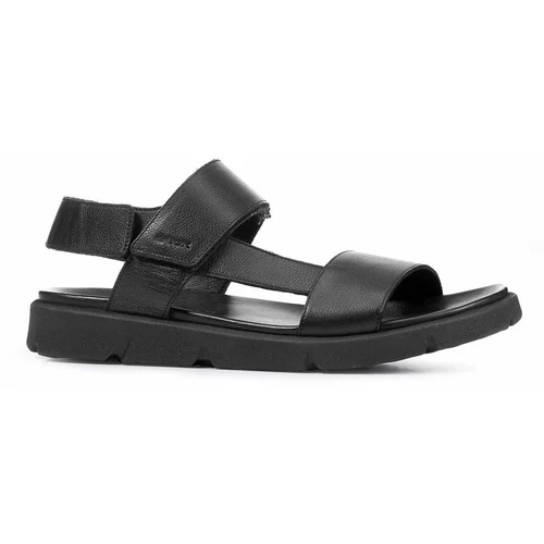 Geox Kožne sandale za muškarce, boja: crna