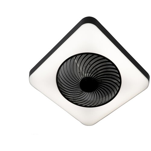 QAZQA Stropni ventilator kvadratne črne barve z LED zatemnitvijo - Climo Cene