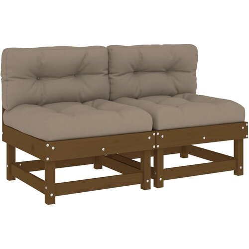 Maison Chic Sredinski kavč - Sofa - Kanape z blazinami 2 kosa medeno rjav trdna borovina, (21727579) Cene