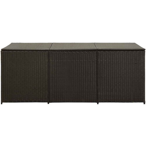  Vrtna kutija za pohranu od poliratana 180 x 90 x 70 cm smeđa Slike