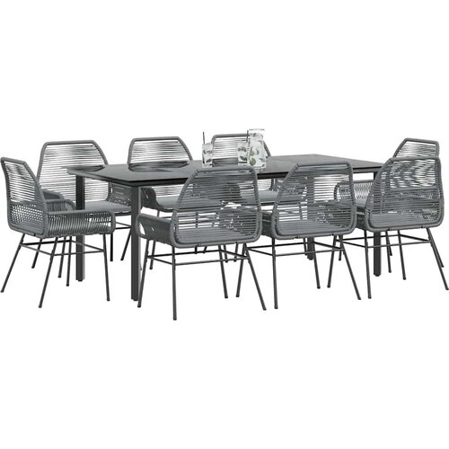  Vrtna garnitura - 8-dijelni vrtni blagovaonski set s jastucima poliratan i staklo Siva 200 x 100 x 74 cm 8 Cijene