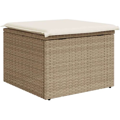  Vrtni tabure s jastukom bež 55 x 55 x 37 cm od poliratana Slike