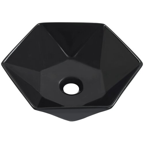 Maison Chic Umivalnik - Kopalna umivalnik - Lavabo 40x36,5x12 cm keramičen črn, (21684565) Cene