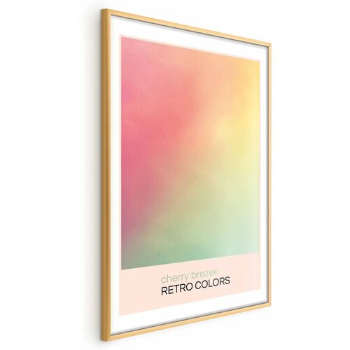  Plakat - Cherry Breeze - Pastel Gradient in Soft Retro Colors 60x90 Zlatni okvir s margom Cene