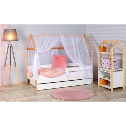 Made in Poland Krevet kućica sa fiokom i dušekom 160x80 Domek Bela bukva Cene