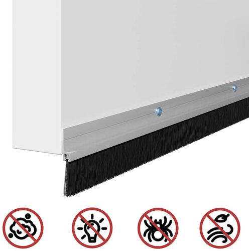  Držač četke za vrata 2 pcs Srebrno 100 cm Aluminijski legura Slike